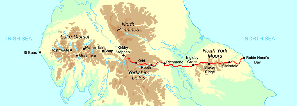 Coast to Coast Run - East Section map